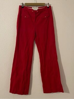 leifsdottir Red Straight-Leg Cotton Blend Pants Size 8